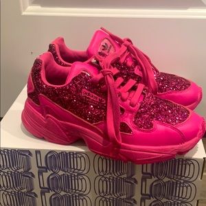Adidas Pink Glitter Falcon Sneakers